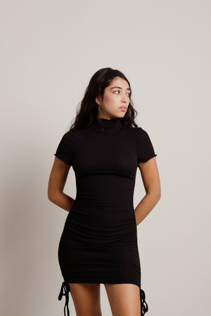 Short Sleeved High Neck Fitted Dress - Women - Ready-to-Wear