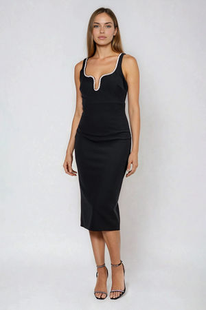 midi black tie wedding guest dress