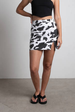 Cow print mini 2024 skirt and top