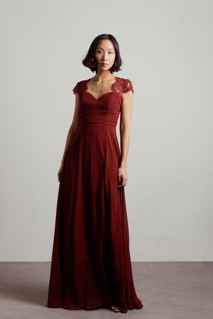 Simple Knee Length Burgundy Semi Formal Dress With Sleeves - $55.4832  #S1672 - SheProm.com