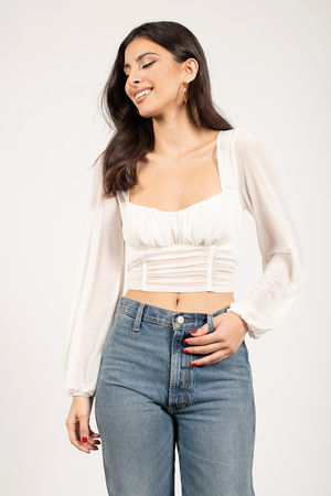 Whistle Away Cream Ruched Top - $36 | Tobi US