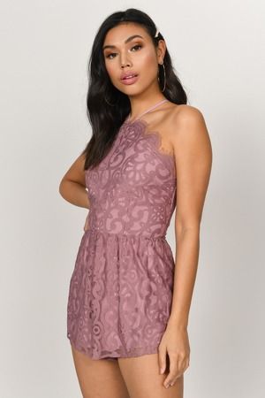 Madara Lace-Up Back Romper Pink