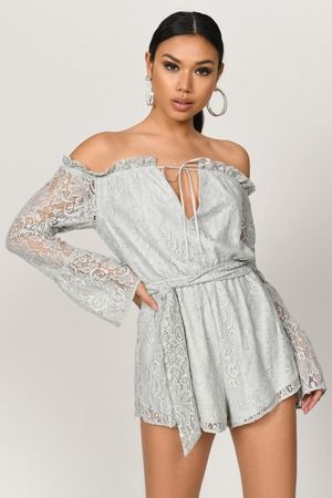 Off the shoulder romper pants best sale