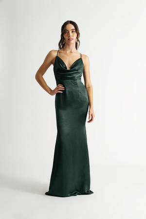 Overjoyed Champagne Satin Floral Print Maxi Dress