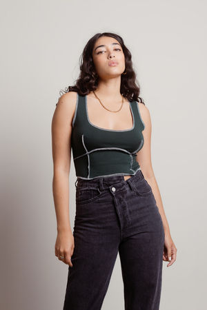 Sexy Black Crop Tops for Women Tobi