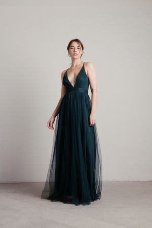 Belvedere Lace Back Bias Maxi Dress, Tree Green/Multi, Dresses