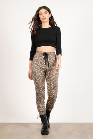 Grey Snake Print Pants - Bell Bottom Pants - Elastic Waist Pants