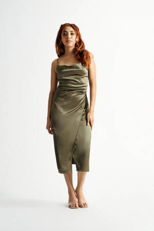 Look Of Love Olive Green Faux Leather Dress – Shop the Mint