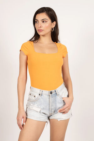 Orange Bodysuits For Women