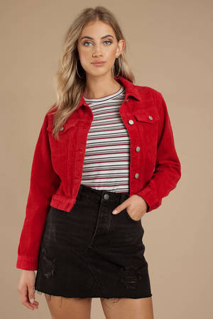 Red Rolla's Jacket - Fall Jacket - Red Corduroy Jacket