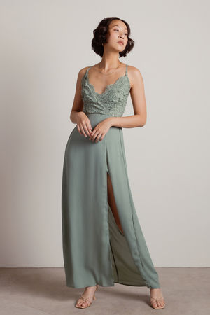 Sage Maxi Dress - Crochet Maxi Dress - High Slit Maxi Dress
