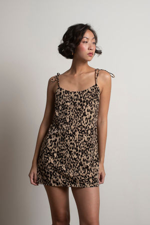 Let's Get Lost Taupe Multi Snake Print Bodycon Dress - $24