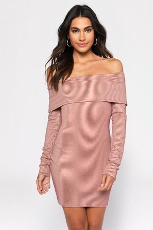  SHIBEVER Women's Long Sleeve Dress: Midi Casual V Neck Dresses  Twist Front Waist Ribbed Knit Bodycon Slit Cocktail Party Dress Brown S :  Clothing, Shoes & Jewelry