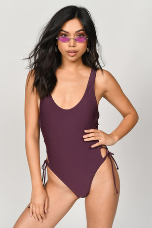 low cut side swimsuit