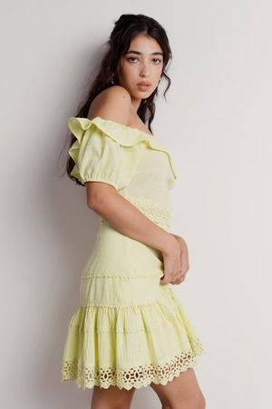 Yellow Floral Dress - One-Shoulder Dress - Cutout Mini Dress - Lulus