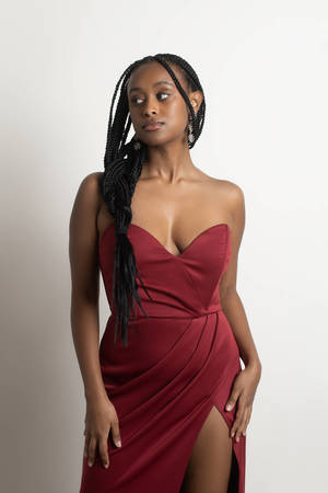 Burgundy semi formal dresses hotsell