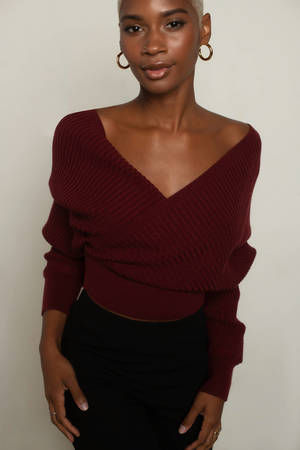 Cross wrap off the hotsell shoulder sweater