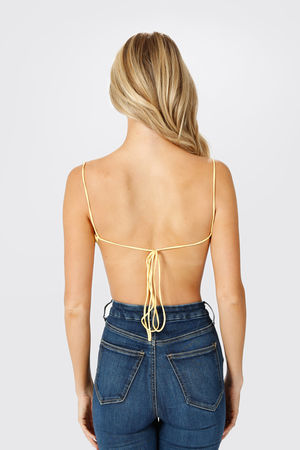SweatyRocks Women's Heart Print Backless Tie Back Crop Halter Top