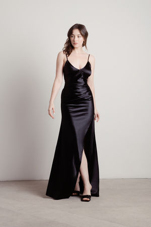 Black Floor Long Silk Dress, Black Silk Maxi Dress, Elegant Silk