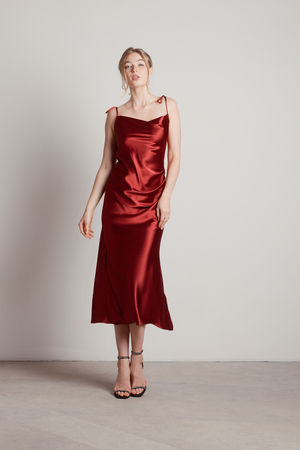 Hollister Co. MIDI DRESS - Day dress - burgundy floral/dark red 