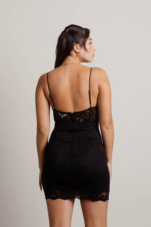 black lace bodycon cocktail dress