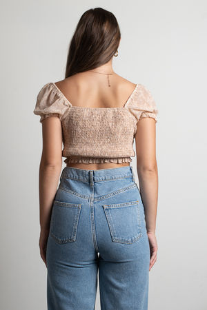 Zayna Lace Puff Sleeve Top • Shop American Threads Women's