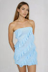 Walk Proud Strapless Bodycon Mini Dress - Baby Blue