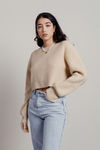 I Need This Candy Beige Ribbed Crop Sweater