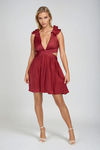 Hot To Go Ruffle Cut Out Mini Dress - Berry