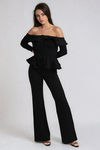 All About the Drama Off Shoulder Blouse - Black