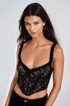 Amp the Night Mesh Lace Cami Top - Black