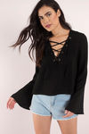 Arya Lace Up Top - Black