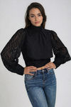 Can't Look Away Burnout Blouse - Black