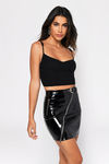 Cherie Black Faux Patent Leather Mini Skirt