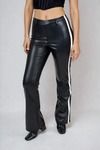 Rebel Line Faux Leather Pants - Black/Cream
