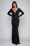 Dark Desire Glitter Open Back Maxi Dress - Black