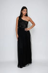Enchanted Love Sequin Tulle Maxi Dress - Black