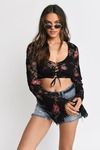 Forever Black Lace Embroidered Crop Top