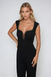 Gilded Charm Chain Jumpsuit - Black