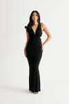 Glam Nights Mermaid Bodycon Maxi Dress - Black