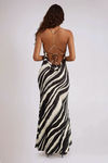 Wild Rush Abstract Print Slip Maxi Dress - Black Ivory