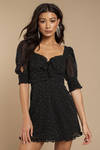 For Love and Lemons Lucky Dice Black Mini Dress
