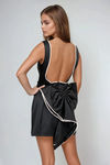 Luxe Grace Open Bow Mini Dress - Black