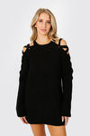 Miracle Black Lace Up Sweater