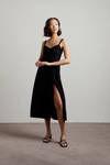 My Sweetheart Ruched Midi Dress - Black