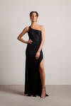 Nights Like This Open Back High Slit Maxi Dress - Black