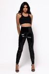 Roxy Black High Waisted Faux Patent Leather Leggings