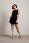 Sherri Black Knit Wrap Bodycon Dress