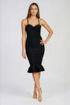 Soft Obsession Mermaid Bandage Midi Dress - Black
