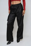 Street Luxe Leather Cargo Pants - Black